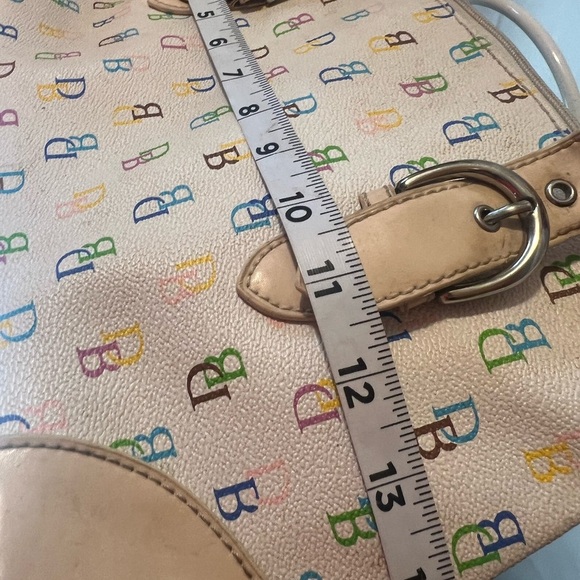 Dooney & Bourke Cream Shoulder Bag with Leather Trim - Picture 15 of 16